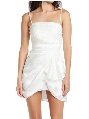 RONNY KOBO June Draped Cocktail Mini Dress in White Sz. S